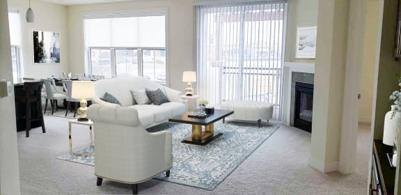 2x2L-LivingRoom at Poplar Creek Apartments, Brookfield