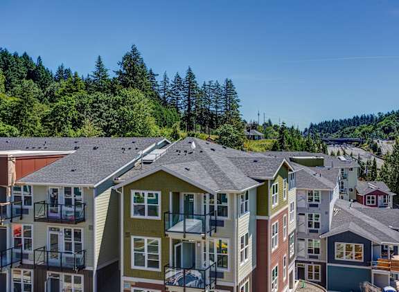 Aerial at Commons at Sylvan Canyon Apartments, Portland, OR, 97221