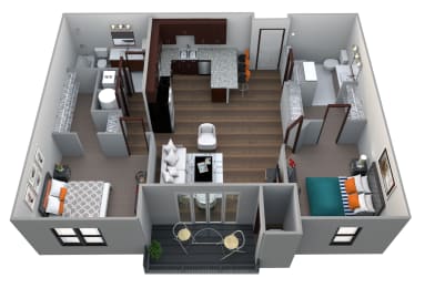 Floor Plan  Huntington C2S floor plan at 360 at Jordan West best new apartments West Des Moines IA 50266
