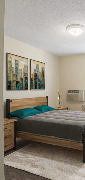 our apartments offer a bedroom with a king sized bed