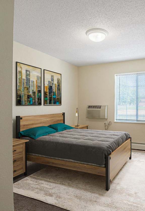 our apartments offer a bedroom with a king sized bed