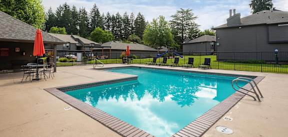 the swimming pool at our apartments