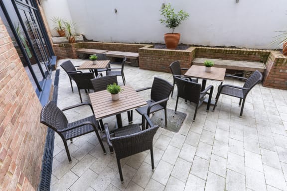the patio at the old vicarage