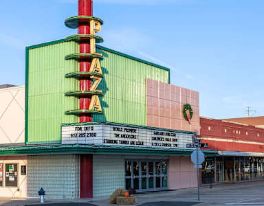 The exterior of the Plaza movie theatre.