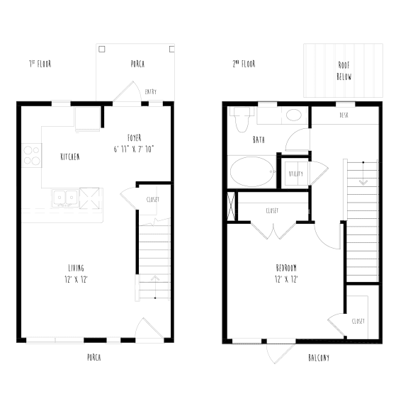 THA5: 1 Bedroom, 1 Bathroom Townhome