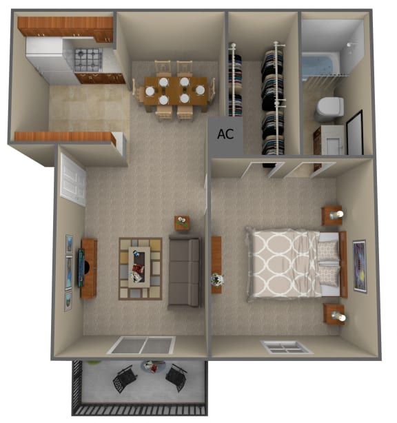 Floor Plan  1-Bedroom floor plan