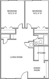 Floor Plan  2 Bedroom 1 Bath
