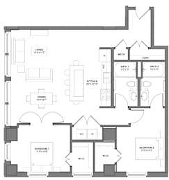 Floor Plan 1172 at Arcade Artist Apartments, St Louis, Missouri