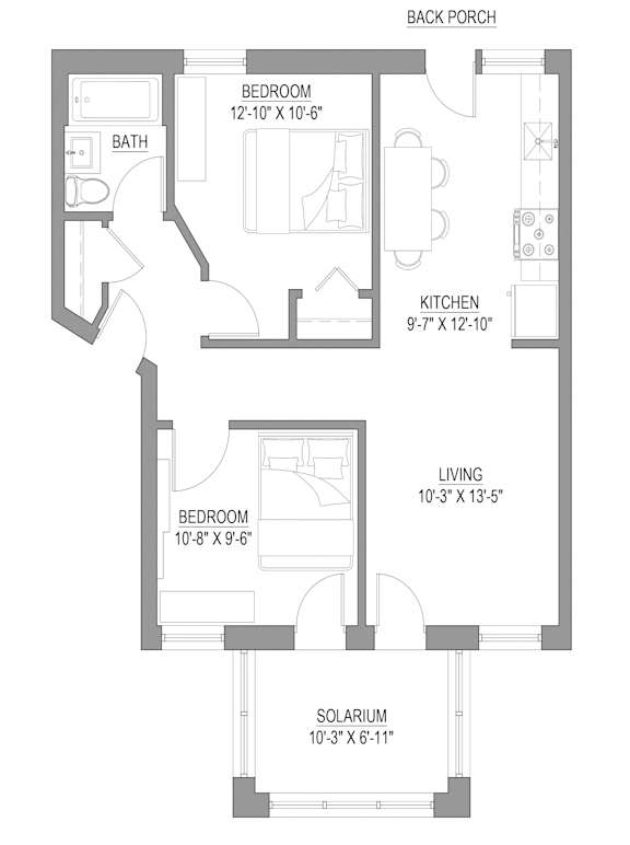 2 bed 1 bath units in hyde park