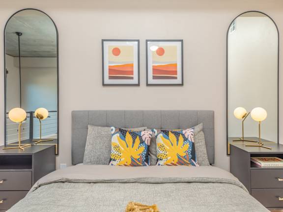 The Benedictine Apartments in Tucson, Arizona Model Bedroom