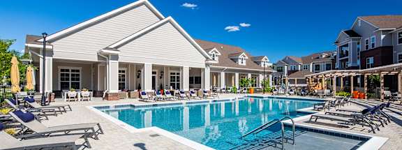 take a dip in our resort style swimming pool at Canopy at Ginter Park Apartments, Richmond, VA, 23227