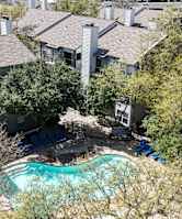 Poolside View at Main Office at The Park on Preston Apartments in Dallas, TX