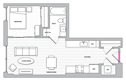 Yorkshire I - WDU (Call for Income Restrictions)1 Bed 1 Bath Floor Plan at Kingston at McLean Crossing, McLean, Virginia