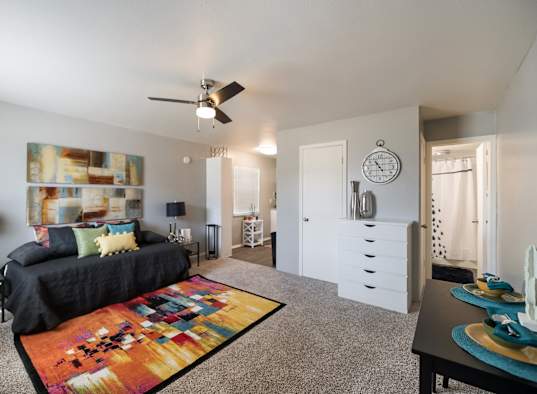 Model Studio Living Room 1 at Orleans Square in Shreveport, LA