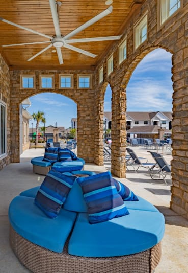Outdoor Area by Pool at Parkside Grand Apartments in Pensacola, FL