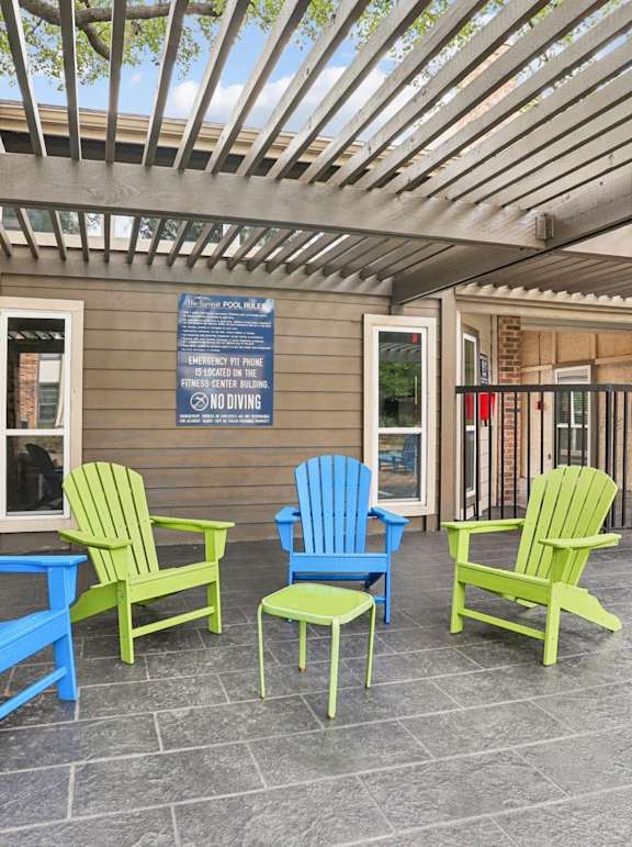 Pool seating at The Summit in Mesquite, TX