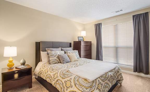 Model Bedroom at Poplar Place Apartments in Carrboro, NC
