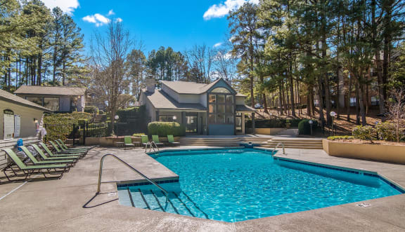 Swimming Pool at Poplar Place Apartments in Carrboro, NC