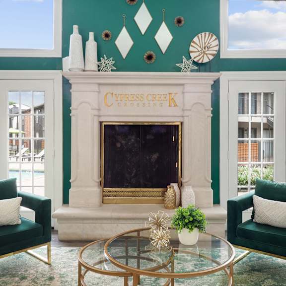 Model Living Room and Dining at Cypress Creek Crossing Apartment Homes in Houston, Texas, TX