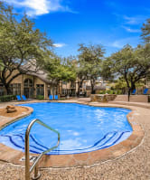 Poolside View at Main Office at The Park on Preston Apartments in Dallas, TX