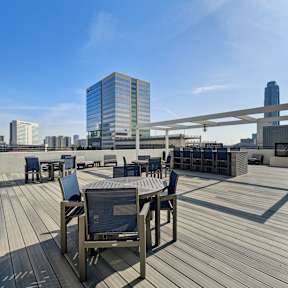 a view of the pool from the above at Dominion Post Oak in Houston, TX