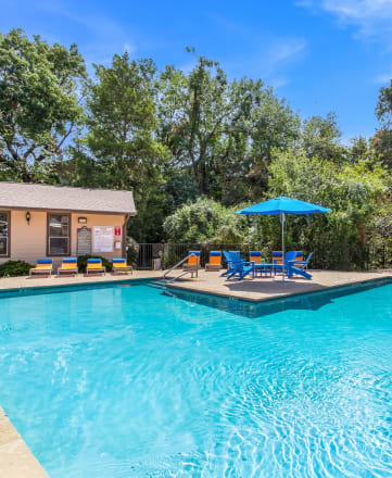 Sparkling Pool at Preston Oaks Apartments in Dallas, Texas