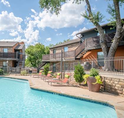 the swimming pool at our apartments