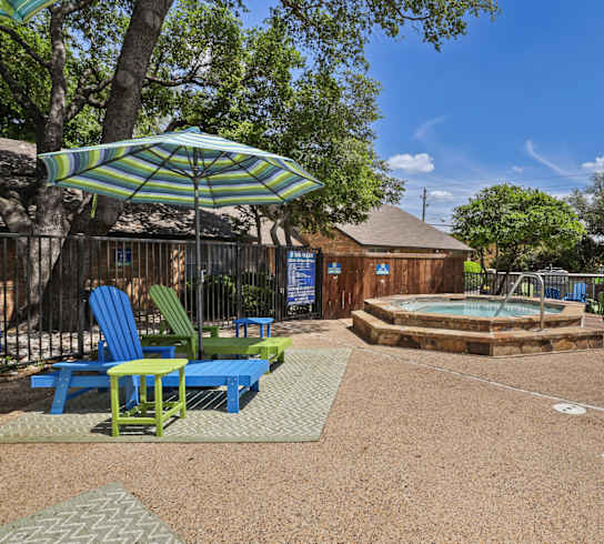 our apartments have a community pool and hot tub