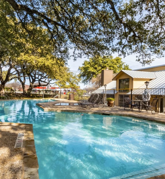 Pool View at The Hollows Apartments in San Antonio, TX