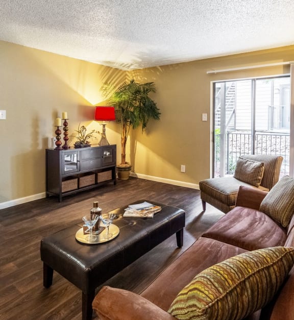 Living Room at The Hollows Apartments in San Antonio, TX