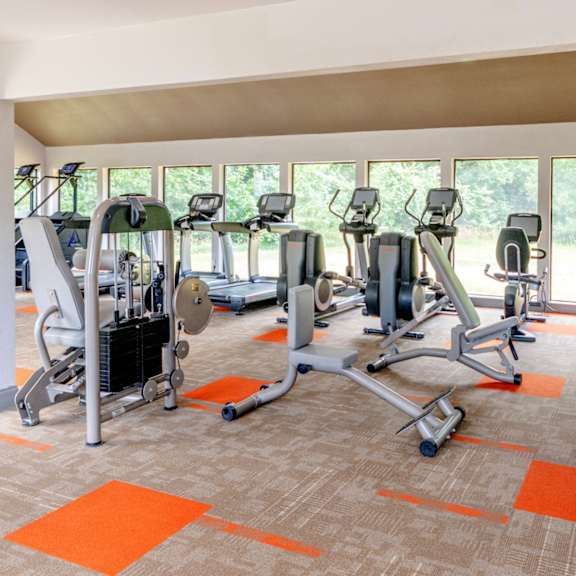 the gym is equipped with state of the art cardio equipment and weights