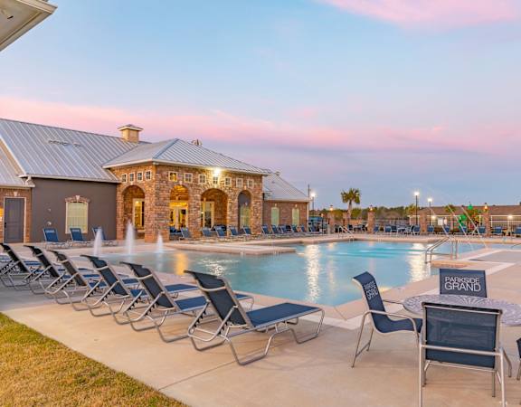 Pool at Twilight at Parkside Grand Apartments in Pensacola, FL
