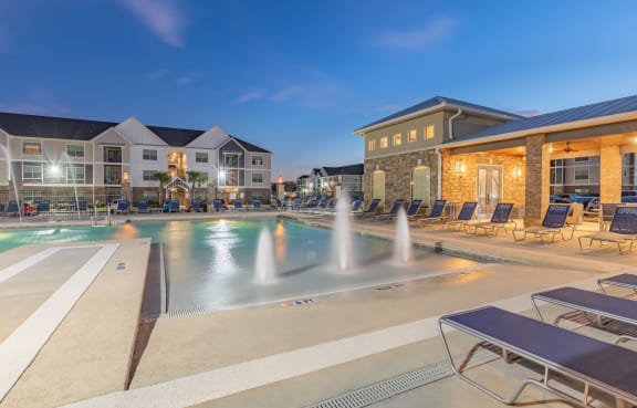 Pool at Twilight at Parkside Grand Apartments in Pensacola, FL