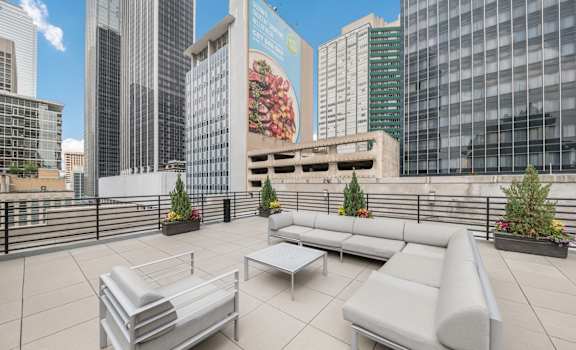 Rooftop Patio Seating at Mid Elm Lofts - Deep Ellum Lofts, Dallas, Texas, TX