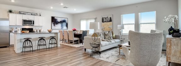 Voyager Living Room and Kitchen | Woodland Village | Rental Homes in DeLand, FL