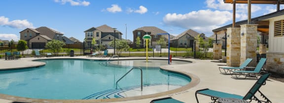 take a dip in the resort style pool at villas at houston levee west apartments