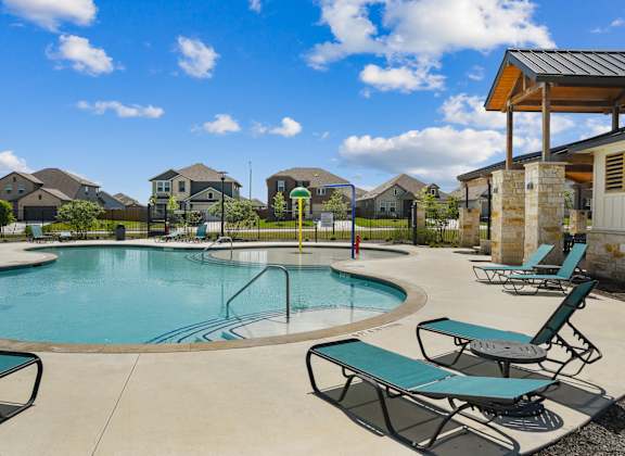 take a dip in the resort style pool at villas at houston levee west apartments