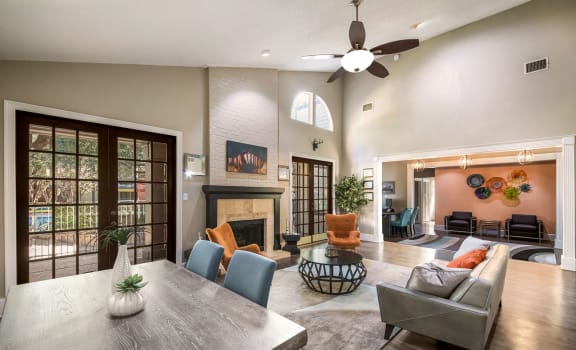 Interior View of Clubhouse at Hunters Chase Apartments in Austin, Texas, TX
