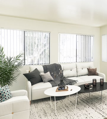 bright and naturally lit living room area at Rio Seco Apartments in Tucson, AZ 85746