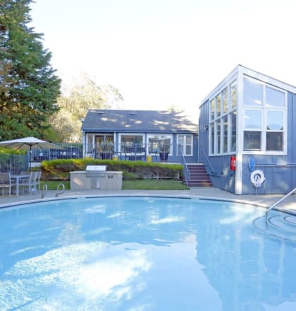 a house with a swimming pool in front of it  at Skyline Heights LLC, Daly City, 94015