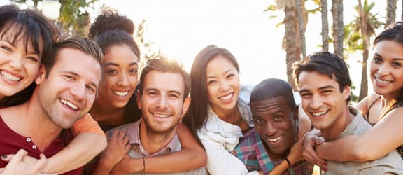 a group of people posing for a photo