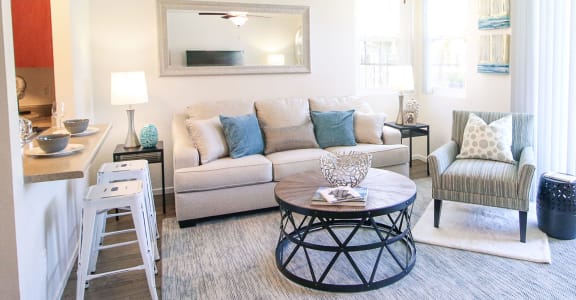 Light and Open Living Room at Canyon Club Apartments in Oceanside, CA 92058