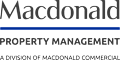 The image is a logo of Macdonald Property Management, a division of Macdonald Commercial.