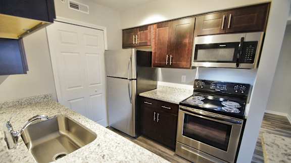 Fully Furnished Kitchen With Stainless Steel Appliances at  Integrity Medina Apartments, Integrity Realty LLC, Ohio, 44256