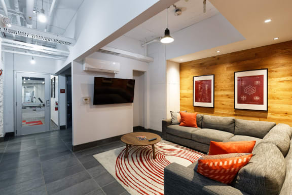 Resident clubhouse for The KC High Line Apartments in Kansas City, MO