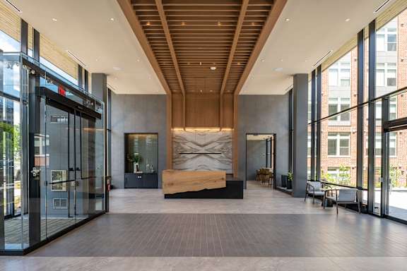 Resident clubhouse entryways - Brentford at the Mile