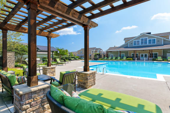 Glenbrook Apartments poolside cabana and BBQ grills