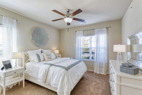 Glenbrook Apartments ceiling fan with lights in all bedrooms and living room