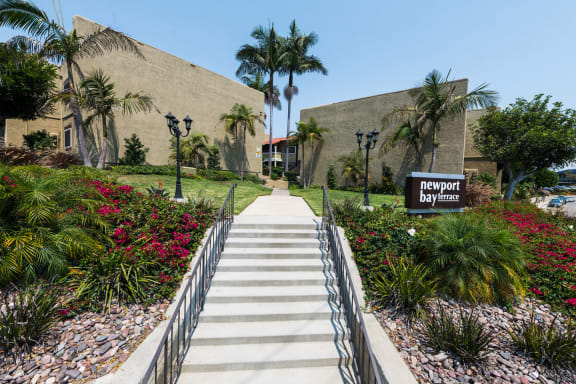 Courtyard Walkway at Newport Bay Terrace, Newport Beach, California
