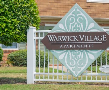 Sign at Warwick Villages Apartments in Newport News VA